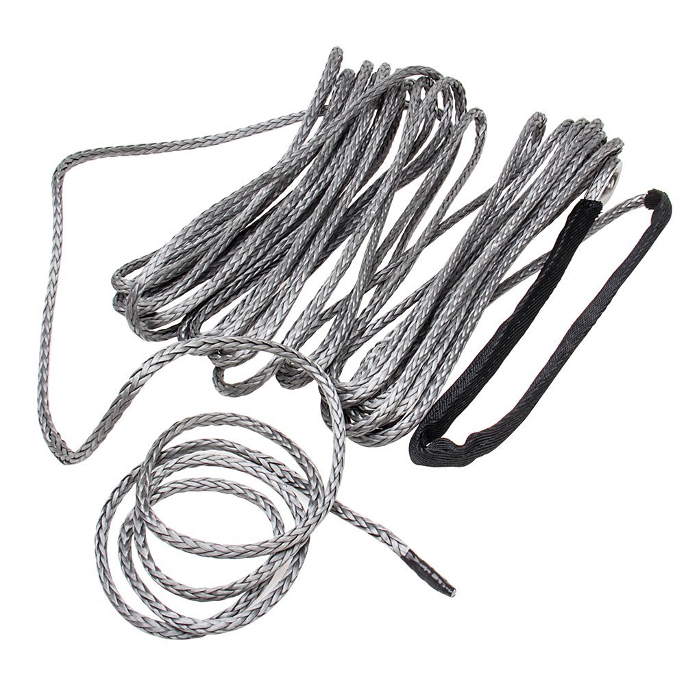 Quality Synthetic Winch Rope Cable Set 1/4" x 50' 7000 LB With Rock Guard ATV