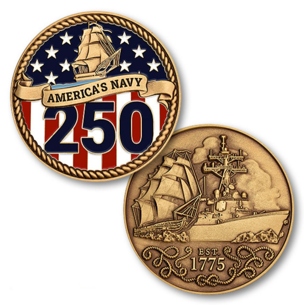 NEW U.S. Navy 250th Anniversary Challenge Coin.