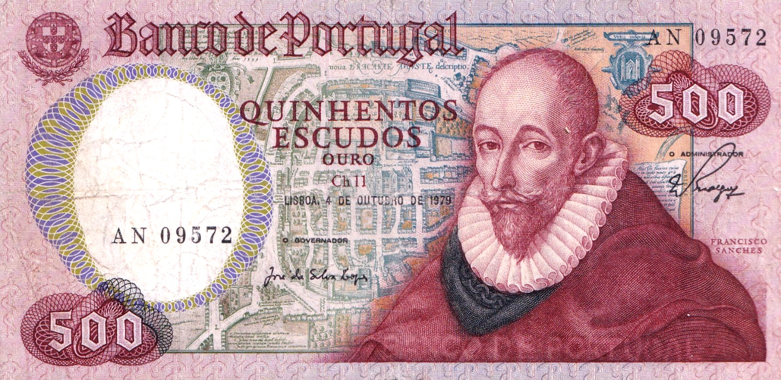 Portugal 500 Escudos 1979 Pick# 177a VF