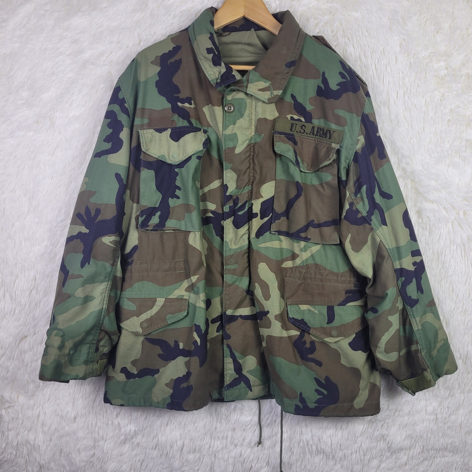 Large US Army Camoflauge Cold Weather Field Jacket Military Outdoor Hunting