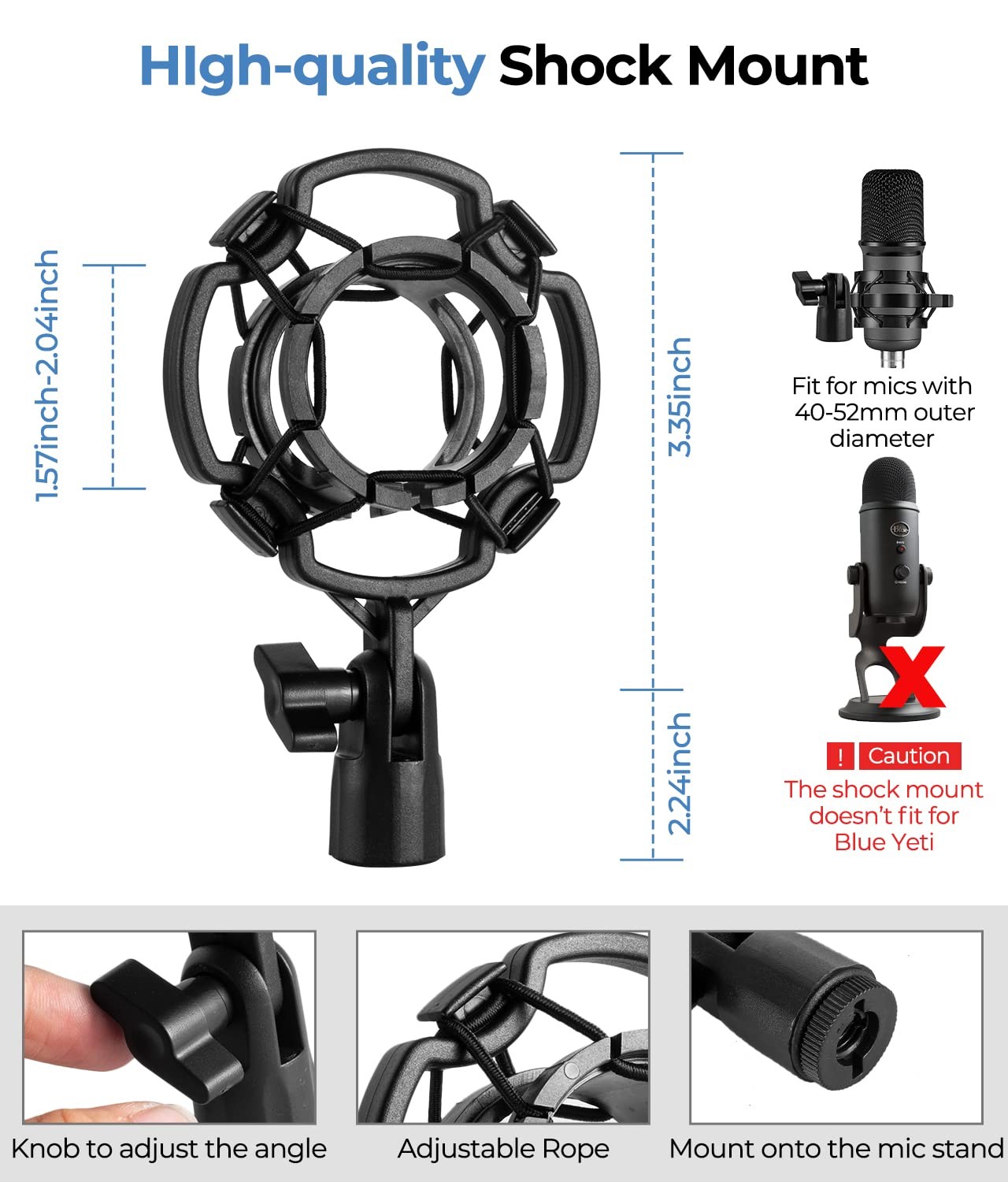 Versatile Desktop Microphone Stand, Mic Stand Kit for Desk