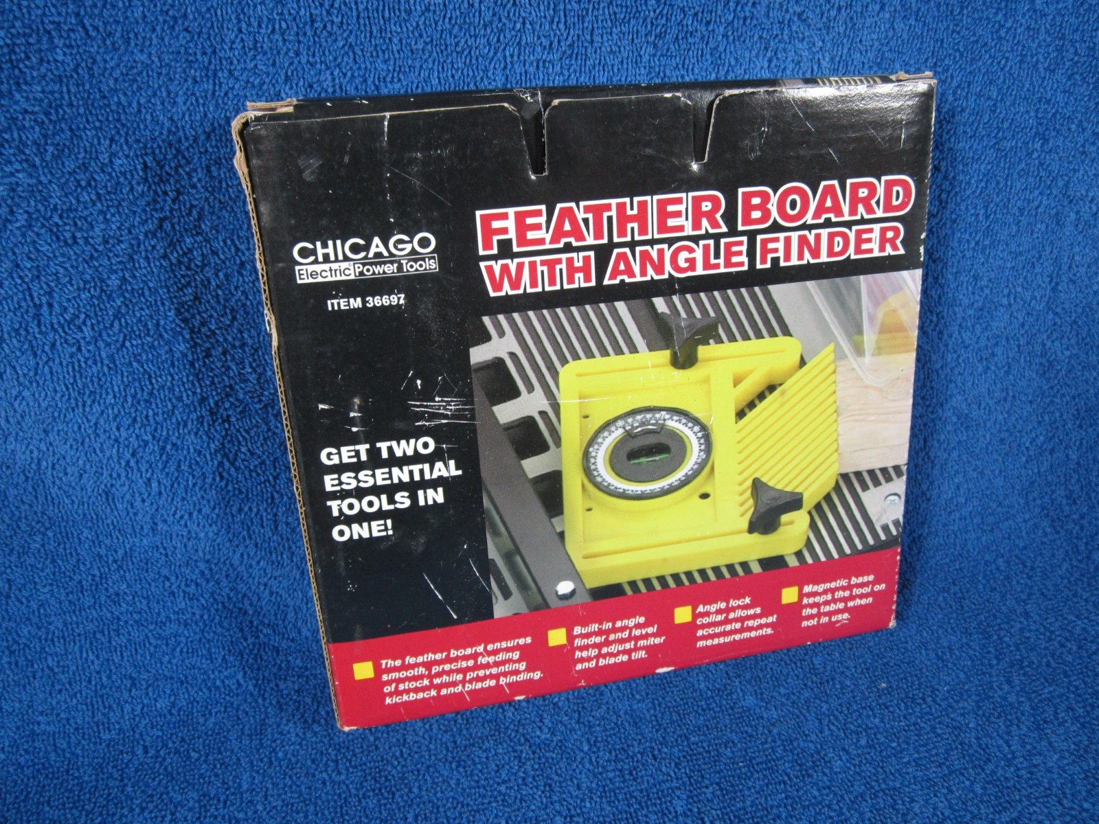 Table Saw Miter Guide Feather Board + Angle Finder Chicago Tools NIB