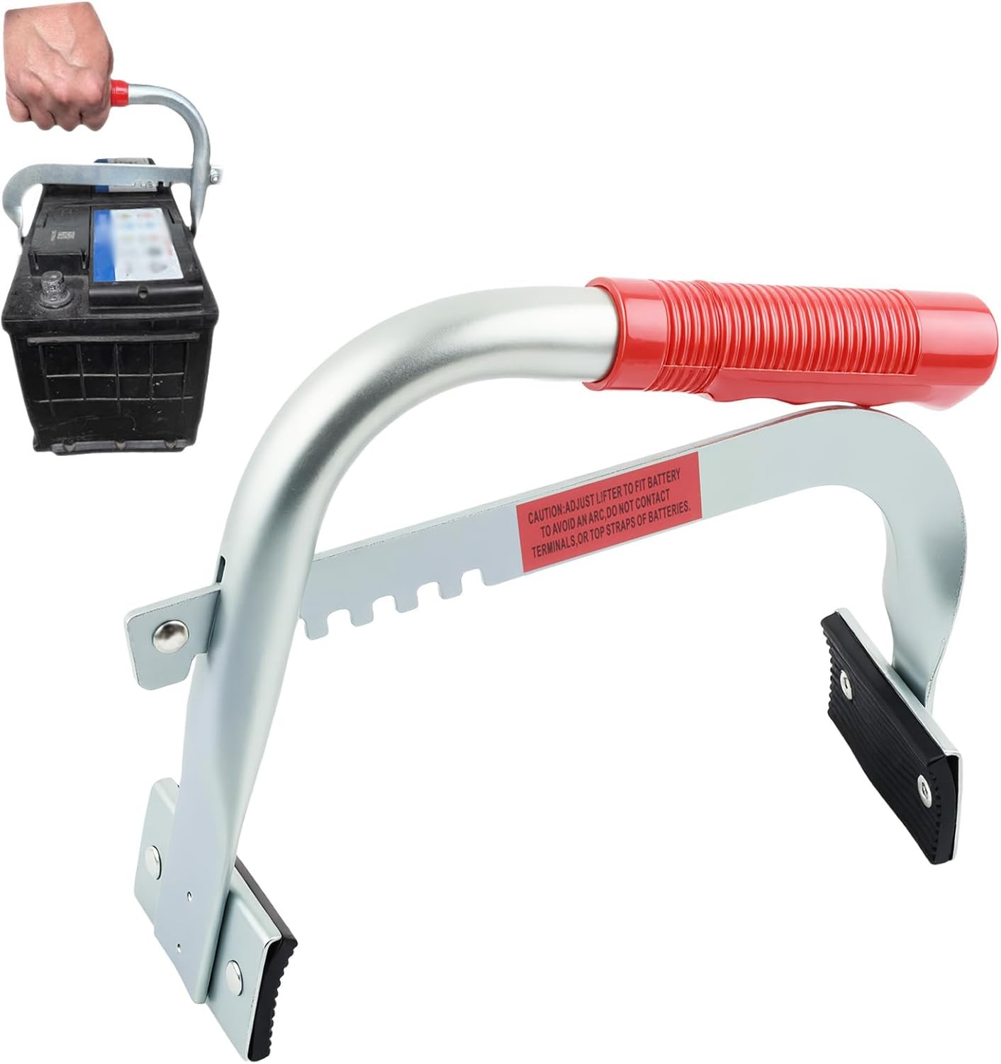 4.5 to 7.5 Inch Heavy Duty Car Battery Carrier with Non-Slip Grip Feet,Universal