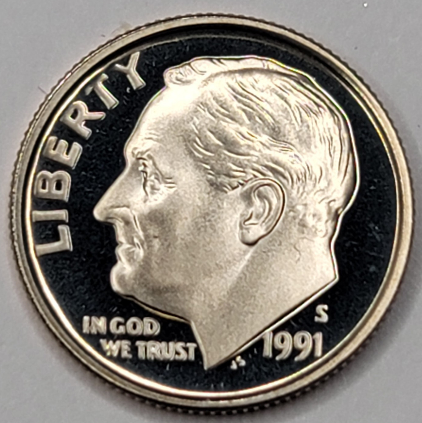 1991 S Gem Proof DCAM Roosevelt Dime CN-Clad
