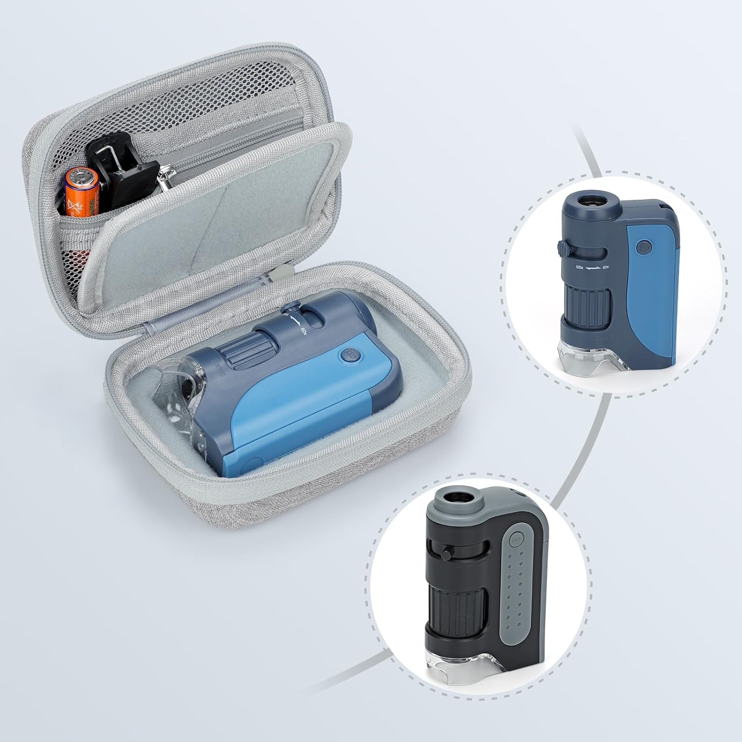 NEW Hard Travel Case for Carson MicroBrite Plus 60X-120X LED Pocket Microscope