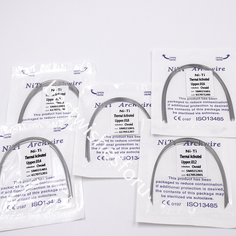10 Packs Dental Orthodontic Heat Thermal Activated Niti Round Arch Wires Ovoid