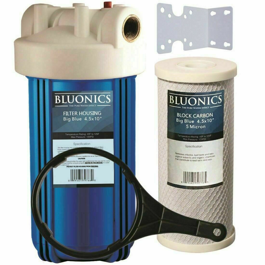 BLUONICS 4.5 x 10" Whole House Water Filter Purifier / Carbon Block Cartridge