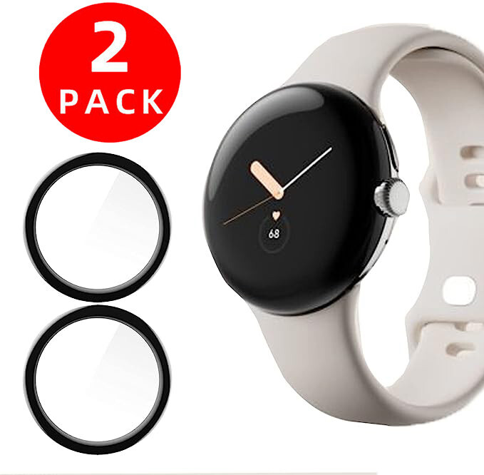 2x 3D Curved Full Coverage Soft Screen Protector For Google Pixel Watch/Watch2