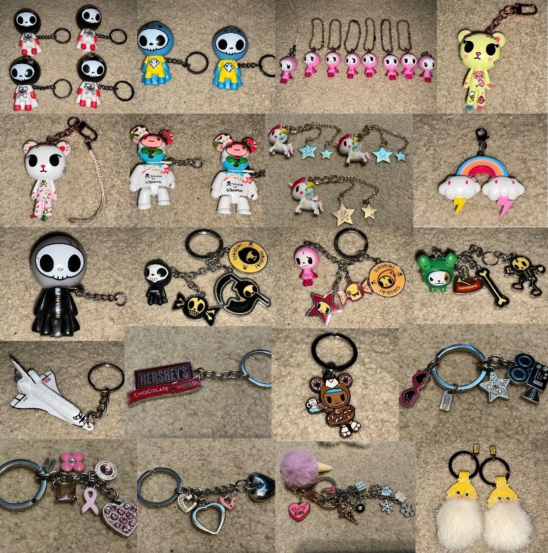 tokidoki Keychain Charms Adios Skull Reaper, Qee, Stellina, Ciao Ciao: CHOOSE