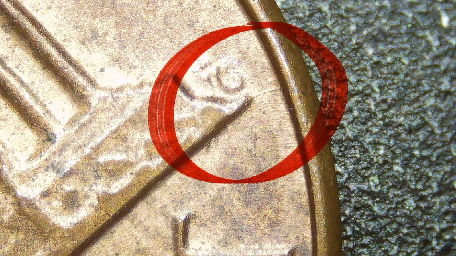 1985 P Lincoln Cent Cracked Die On The Reverse.