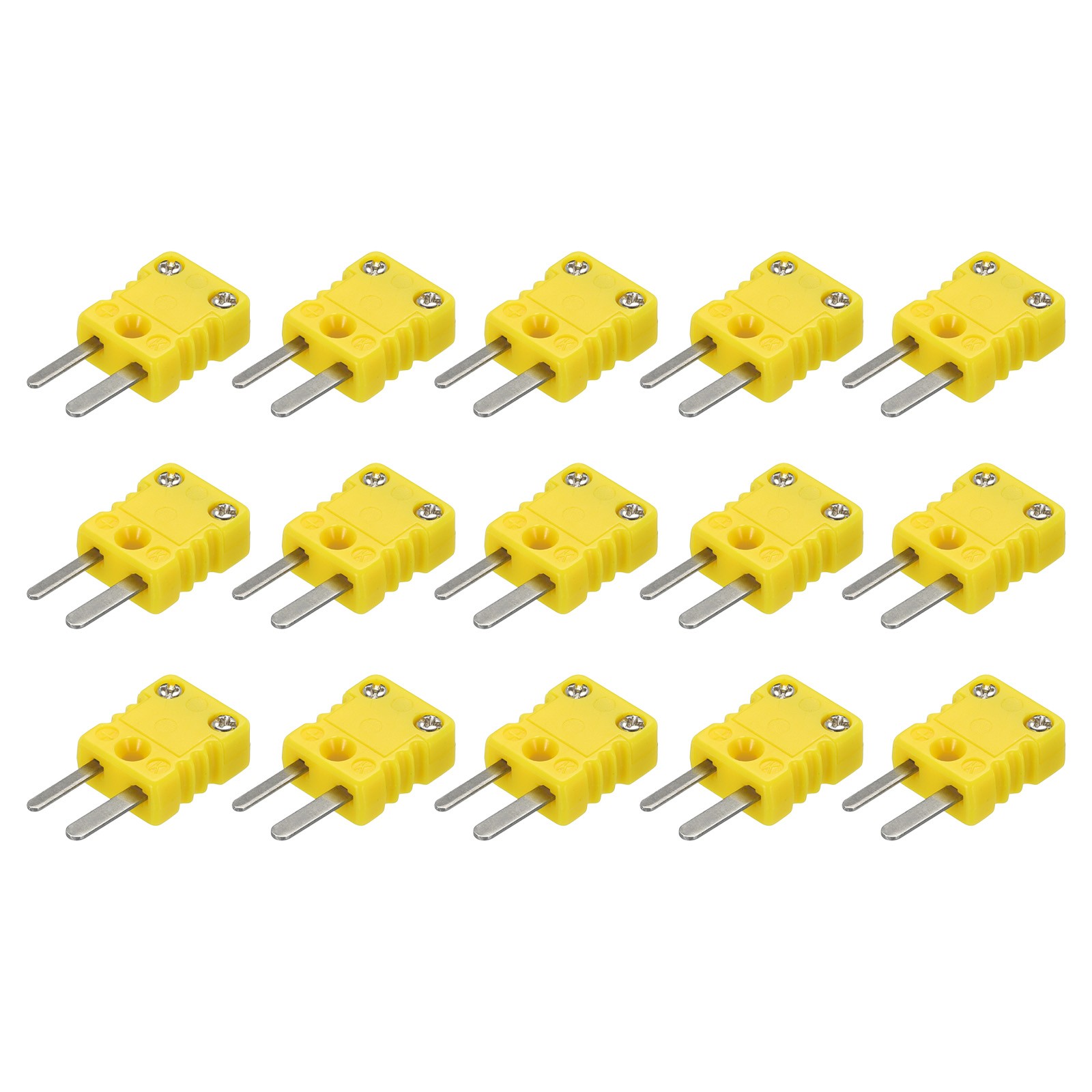 15pcs K Type Thermocouple Wire Connectors Male Plugs Adapter Temperature 200°C