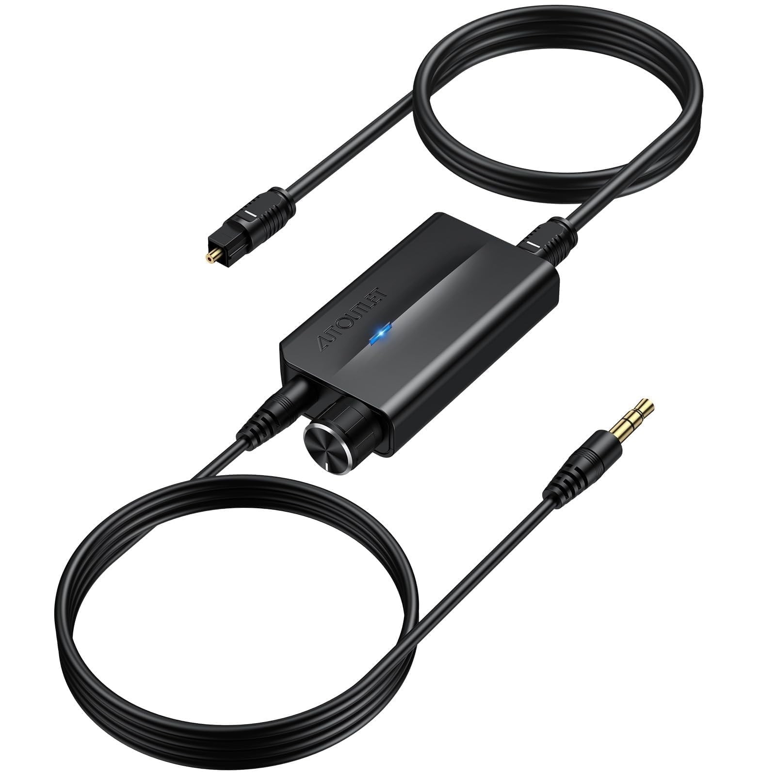 192khz Dac Optical To 3.5mm Converter With Volume Control Digital To Analog Audi