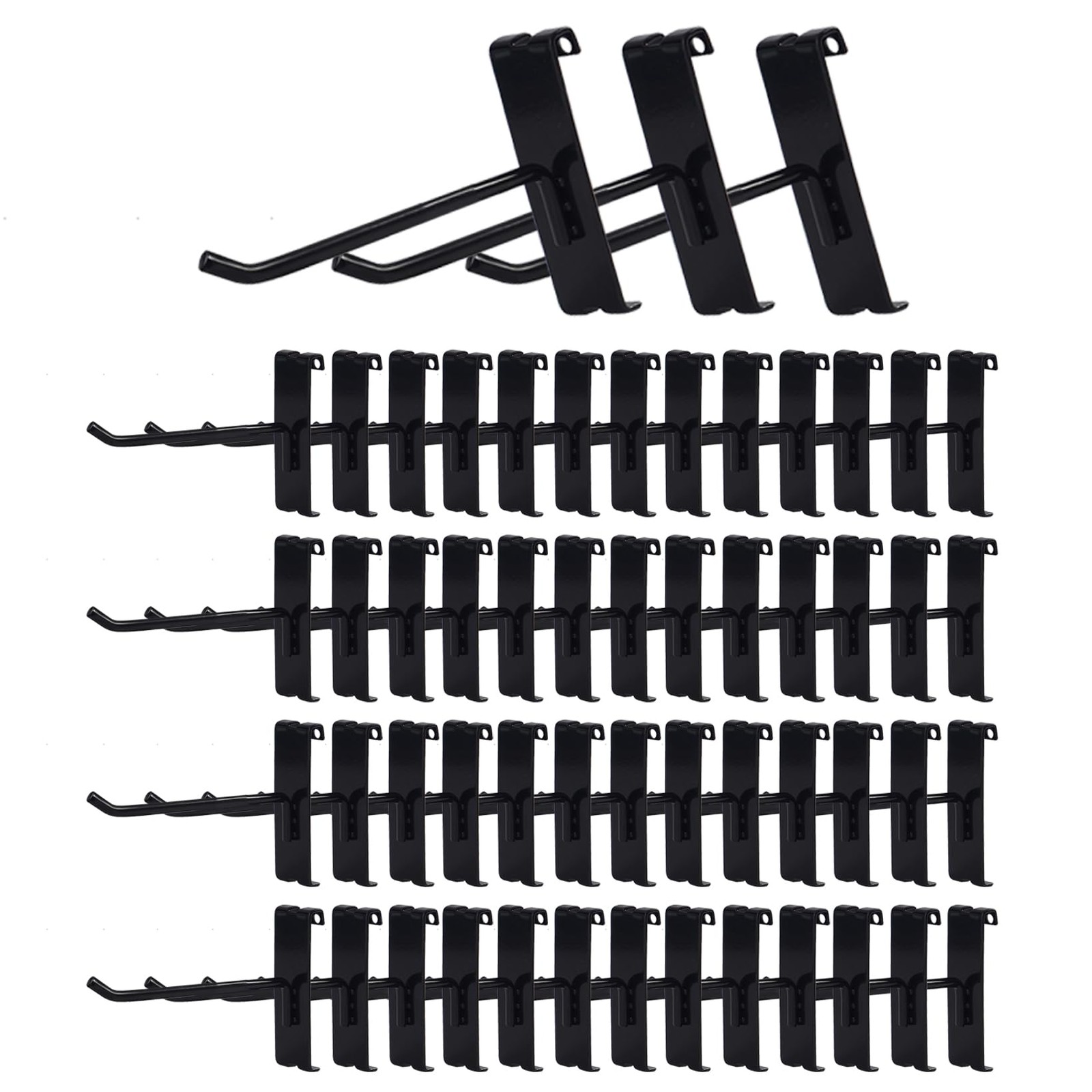 Gridwall Hooks 4 Inch 50 PCS Heavy Duty Wire Display Hangers Peg Panel Black