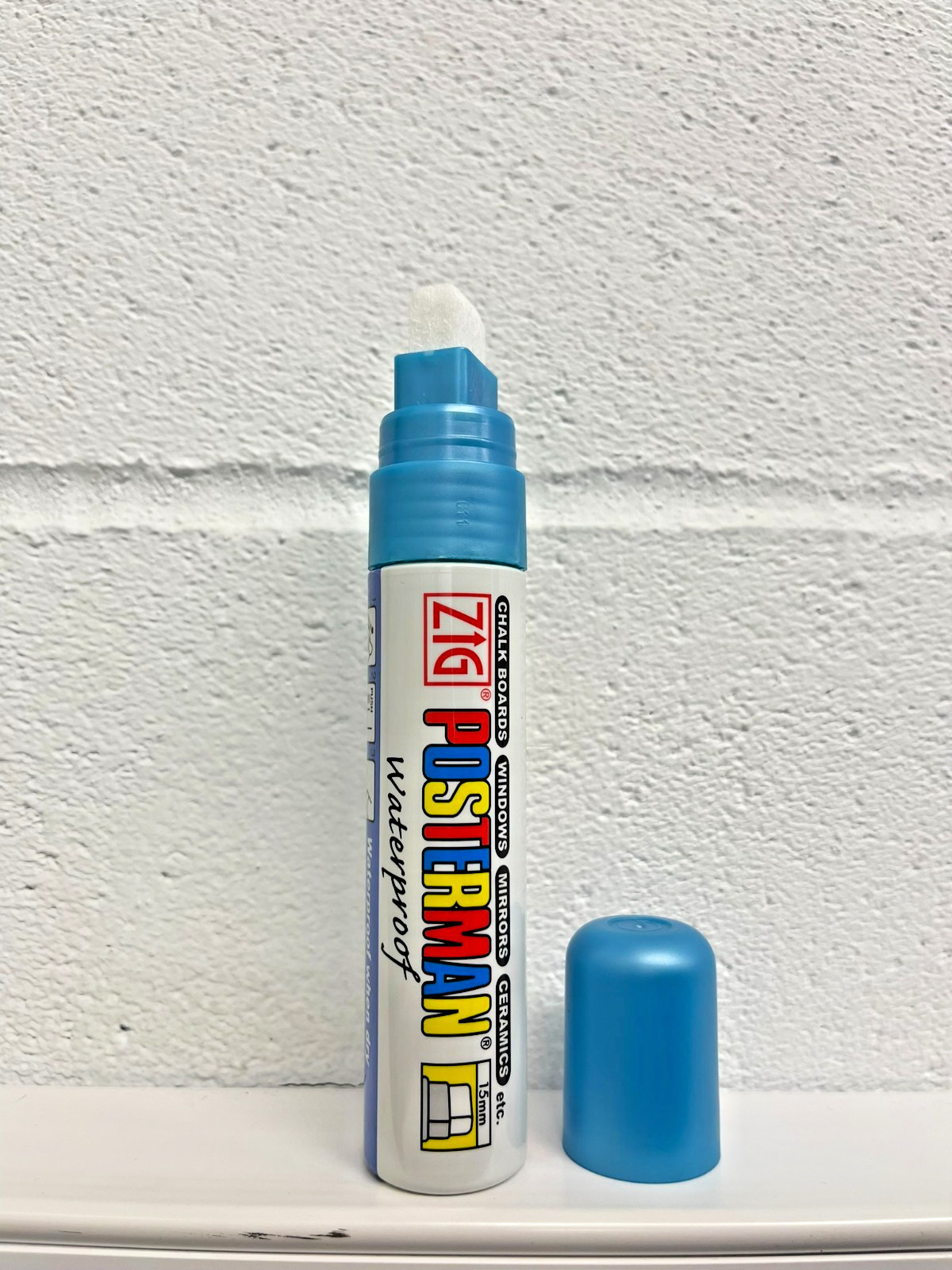 Kuretake ZIG Posterman Waterproof PMA-120 Metallic Liquid Chalk Pen 15mm Blue