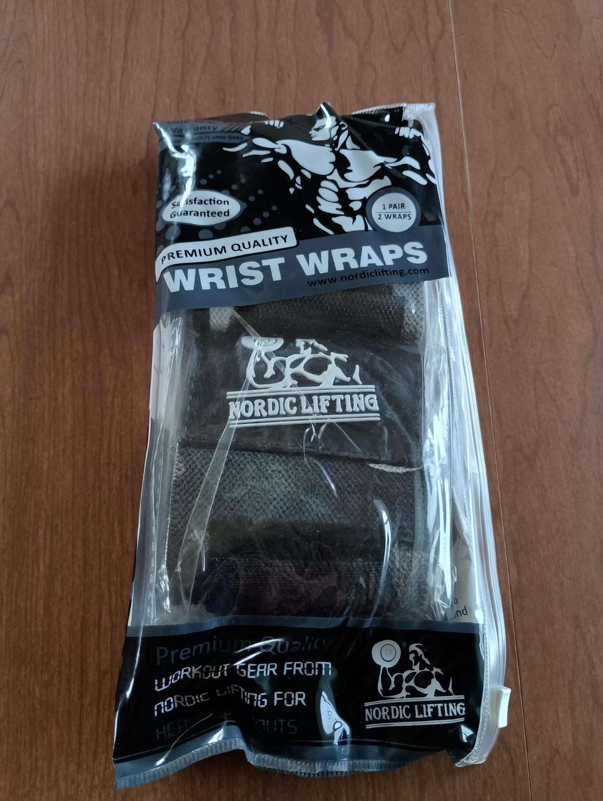 Nordic Lifting Premium Quality Black Camo Gray Workout Wrist Wraps