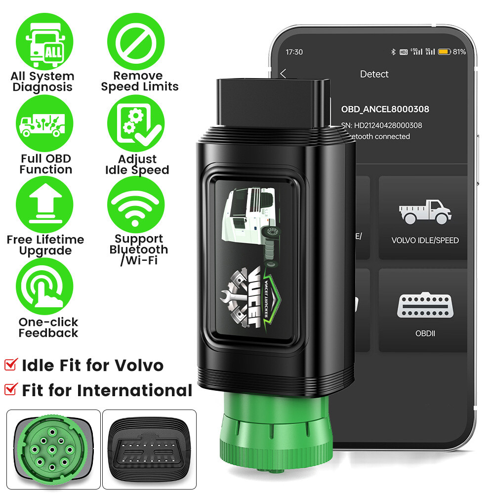 ANCEL Bluetooth Heavy Duty Truck Scanner Adjust Idle Speed Limit Diagnostic Tool