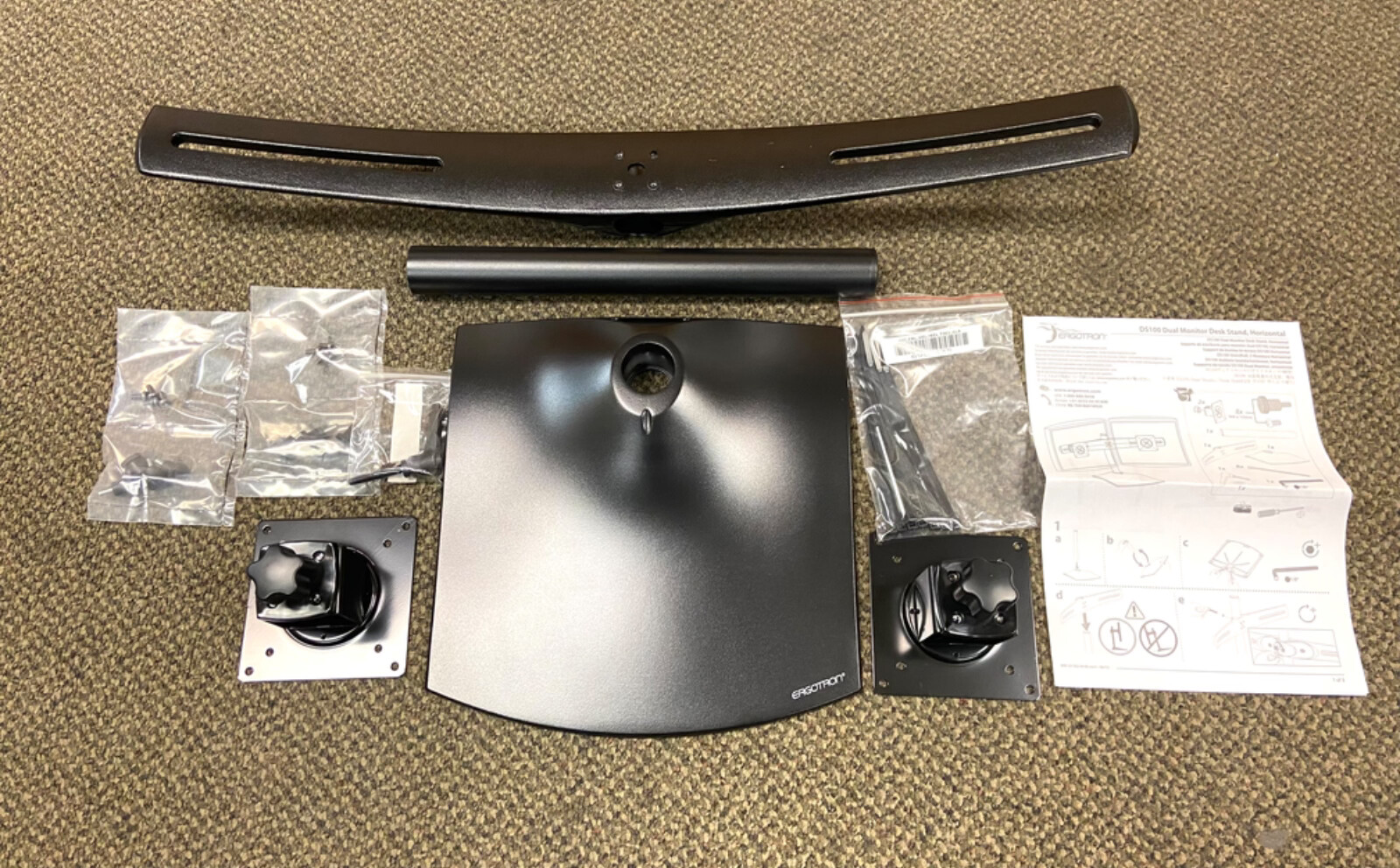 Ergotron DS100 Dual Monitor Desk Stand, Horizontal - New/Never Used