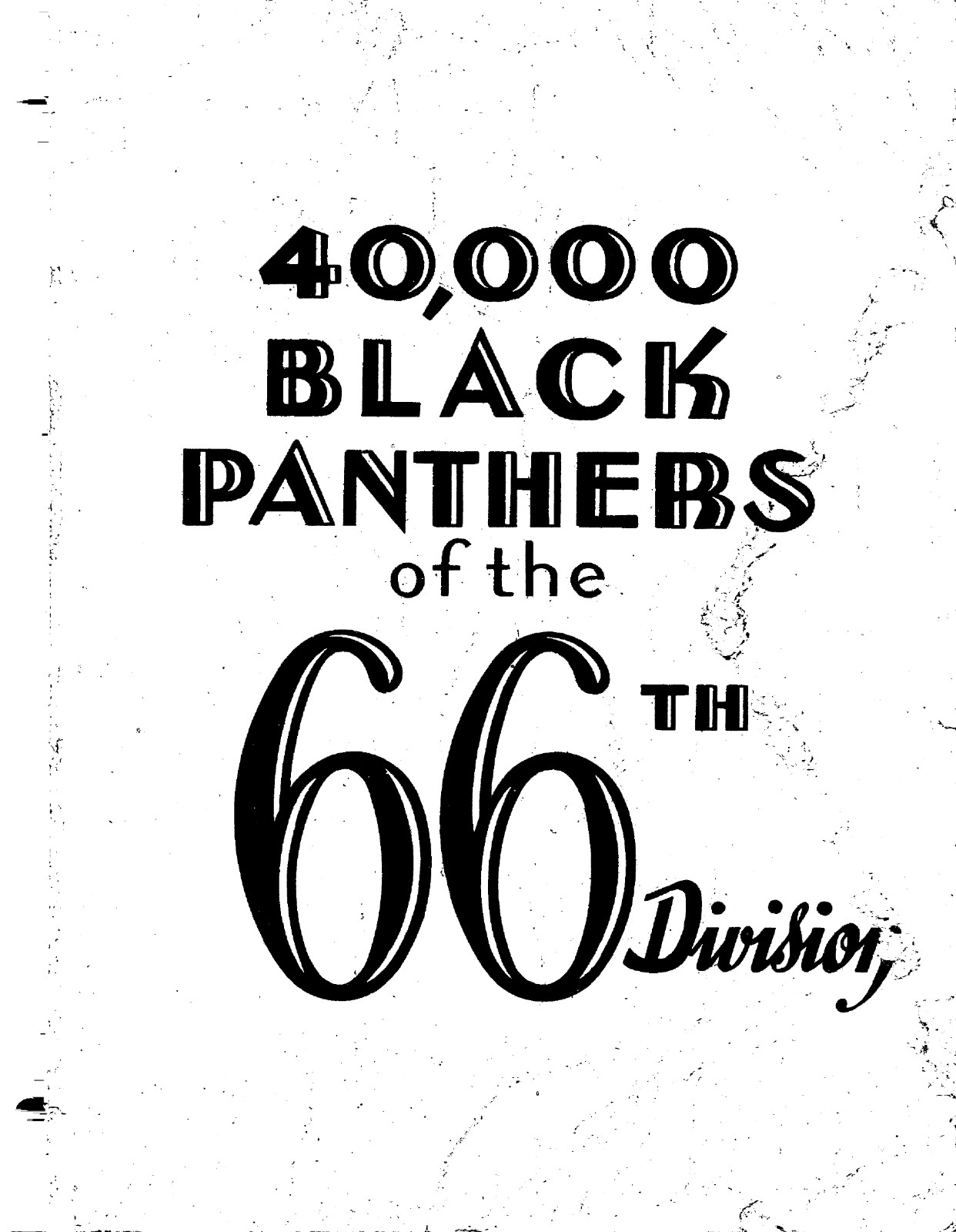 294 Page 40,000 Black Panthers Of The 66th Division WWII Study on Data CD