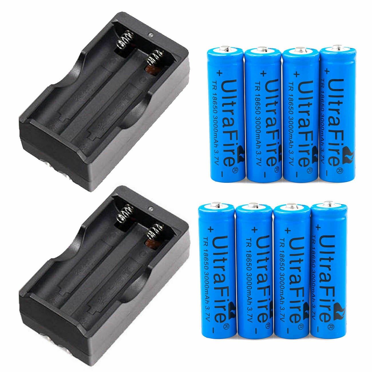 UltraFire Rechargeable Battery 3.7V Button Top 3000mAh Lithium Cell