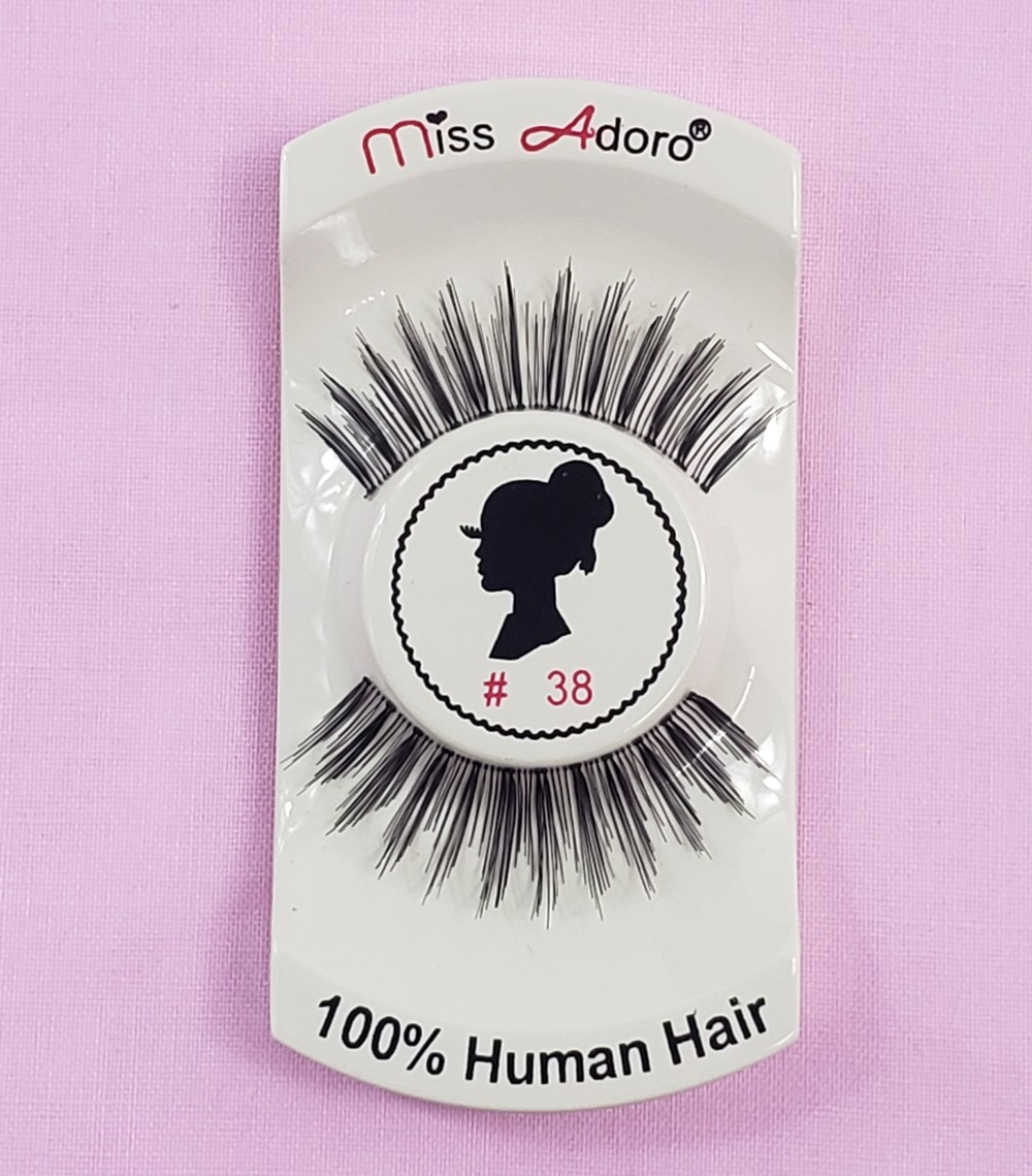 12 pack miss Adoro Human Hair Eyelashes Style # 38