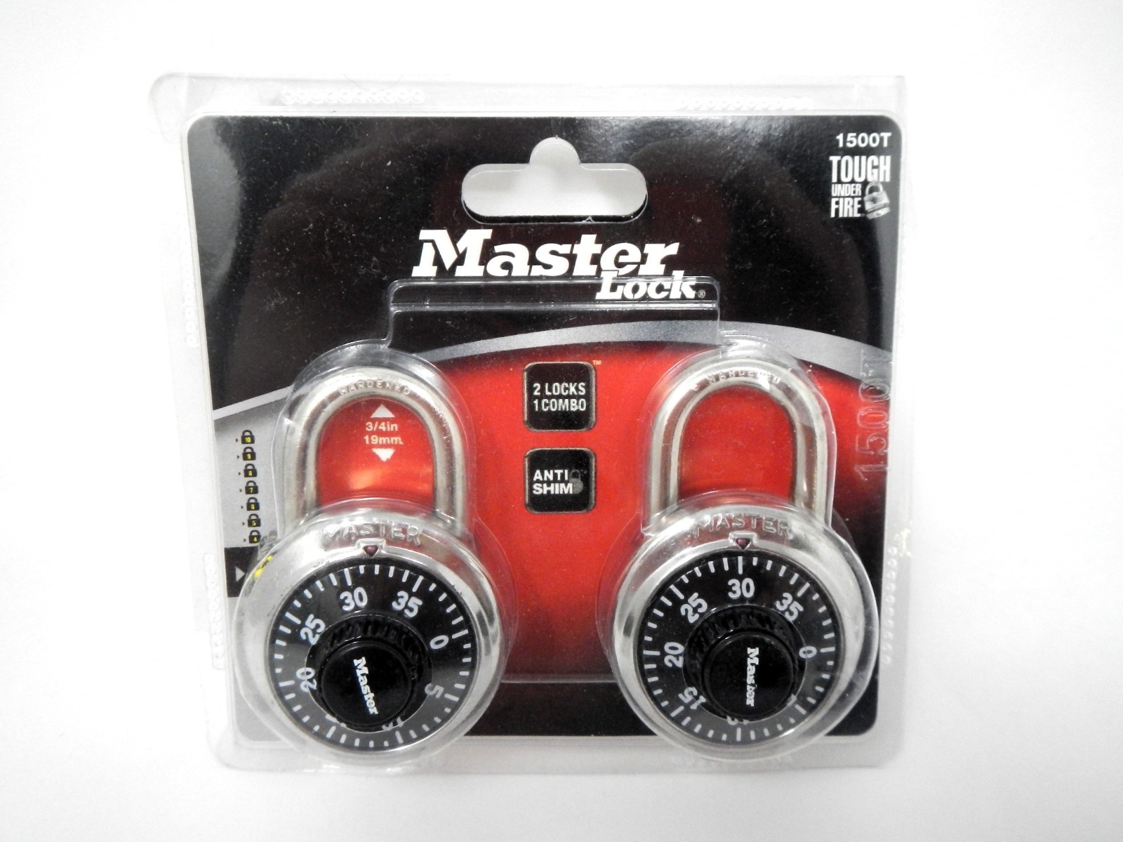 Master Lock 1500T Gym Locker Combination Padlock Preset 3-Digit Code 8pk