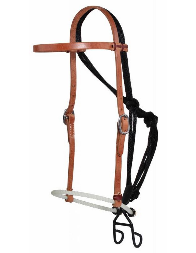 Schutz Training Aid Easy Stop Solid Plate Headstall Rope Black 8042