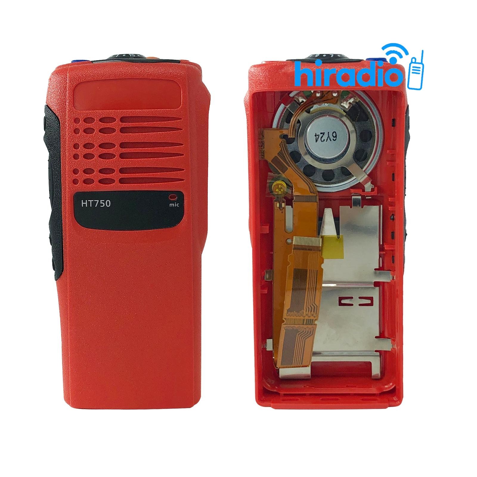 Red Replacement Front Housing Case Kit with Speaker for HT750 Portable Radios