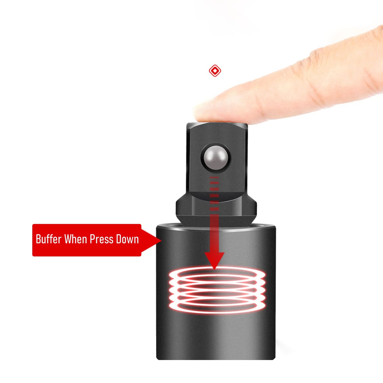 1/4" Universal Joint Swivel Socket Adapter, Black Impact Socket Extension