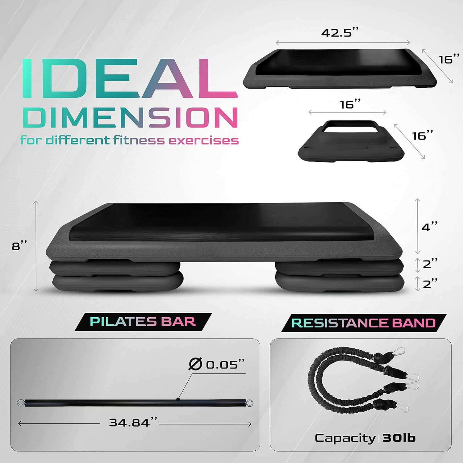 Multi-Functional Aerobic Step Platform Adapter/Versatile Stepper Platform with P