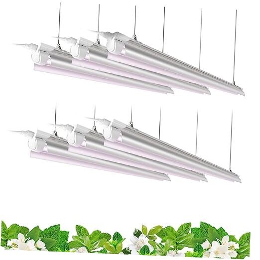 T8 Plant Grow Light, 252W(6 x 42W, 1400W Equivalent), Full Spectrum, LED 4FT