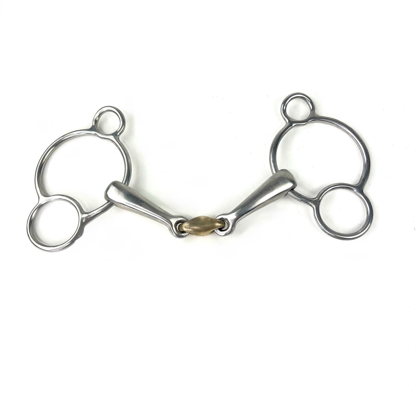 5  3/4" Stubben Steeltec 3-Ring Gag Bit with Sweet Copper Link  (14.5cm)