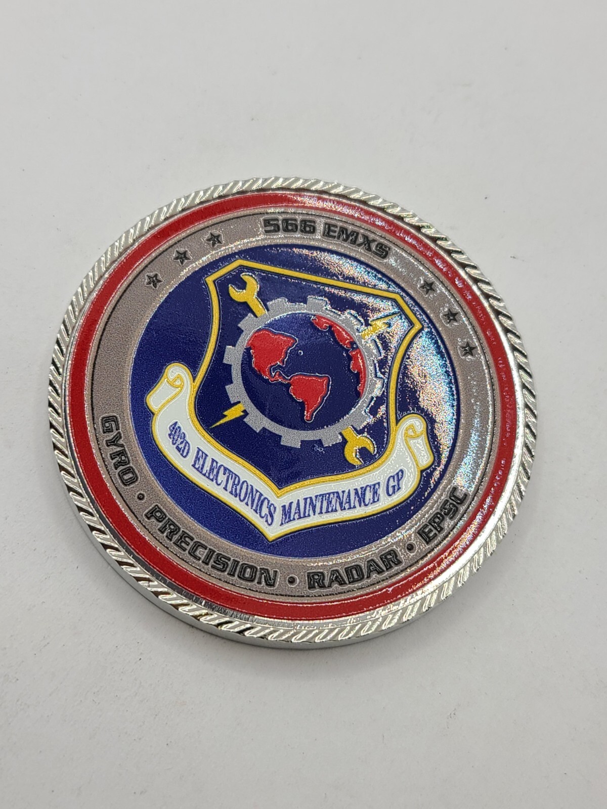 566 emxs 402d electronics maintenance gp challenge coin 2" MINT
