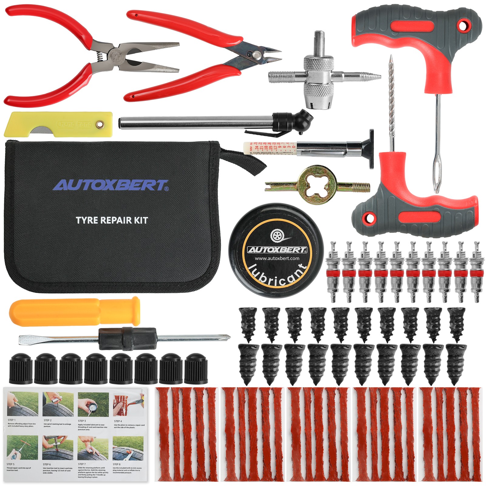 75x Tire-Puncture Repair Kit Heavy Duty Offroad Plugs For Tubeless Tire USA