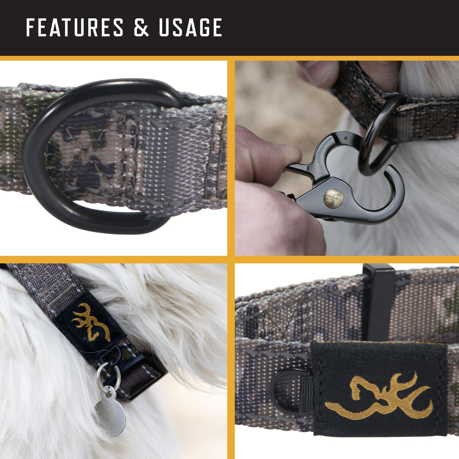 Browning Classic Preformance Webbing Pet Collar, Fully Adjustable, Available ...