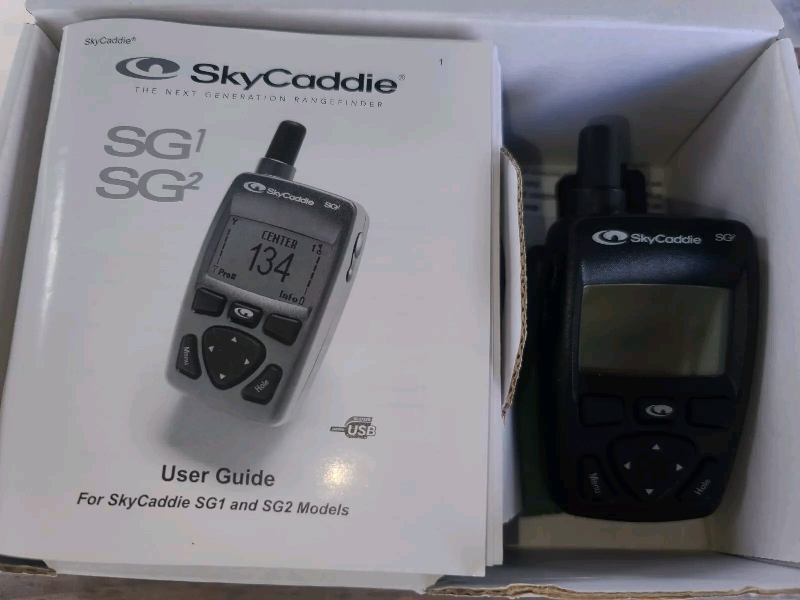 Sky Caddie Golf SG2 Range Finder GPS Complete W/ Box, Manual, CD, Power Cord