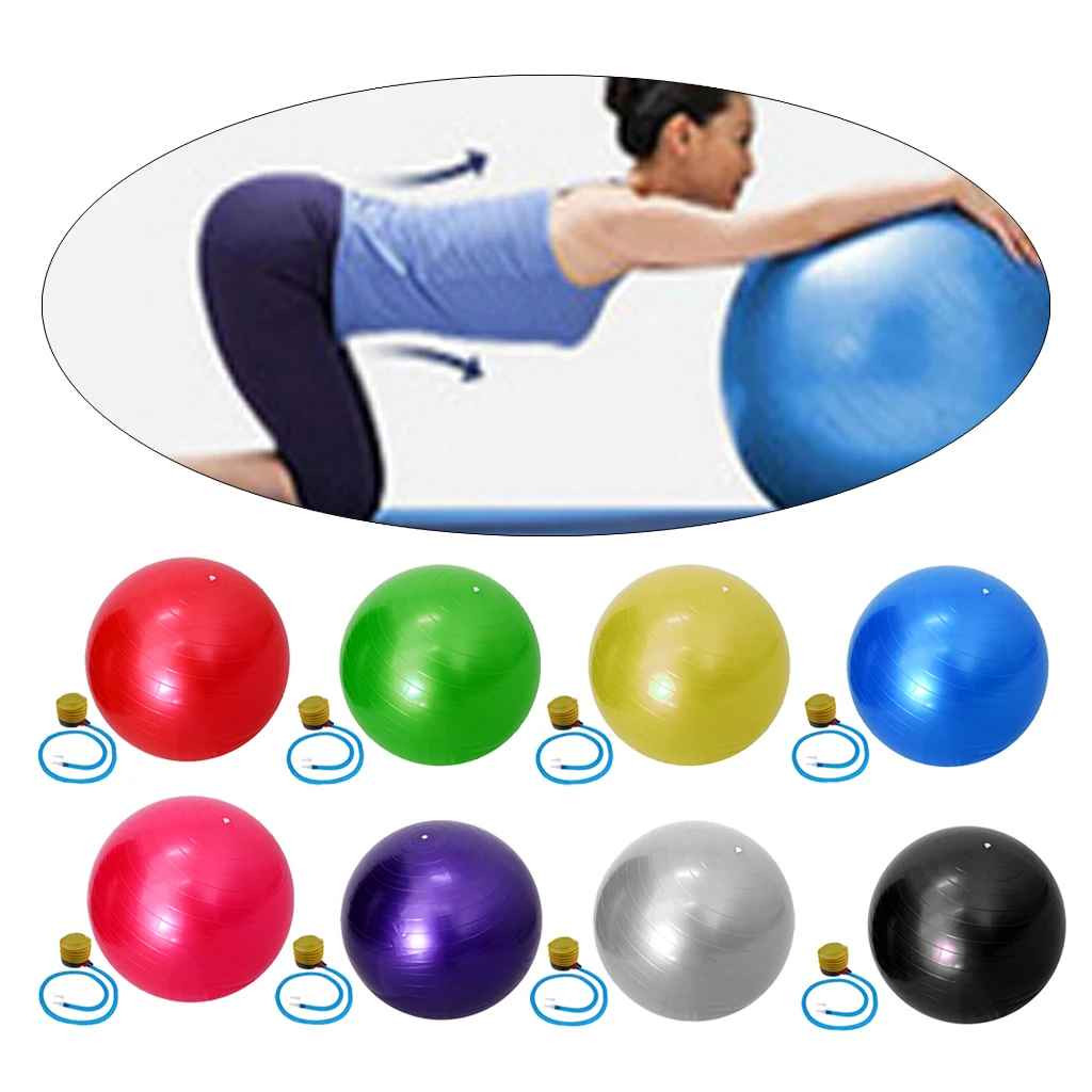 55cm Anti Burst Yoga Ball with Pump Non Slip Fitness Pilates Gym Ball