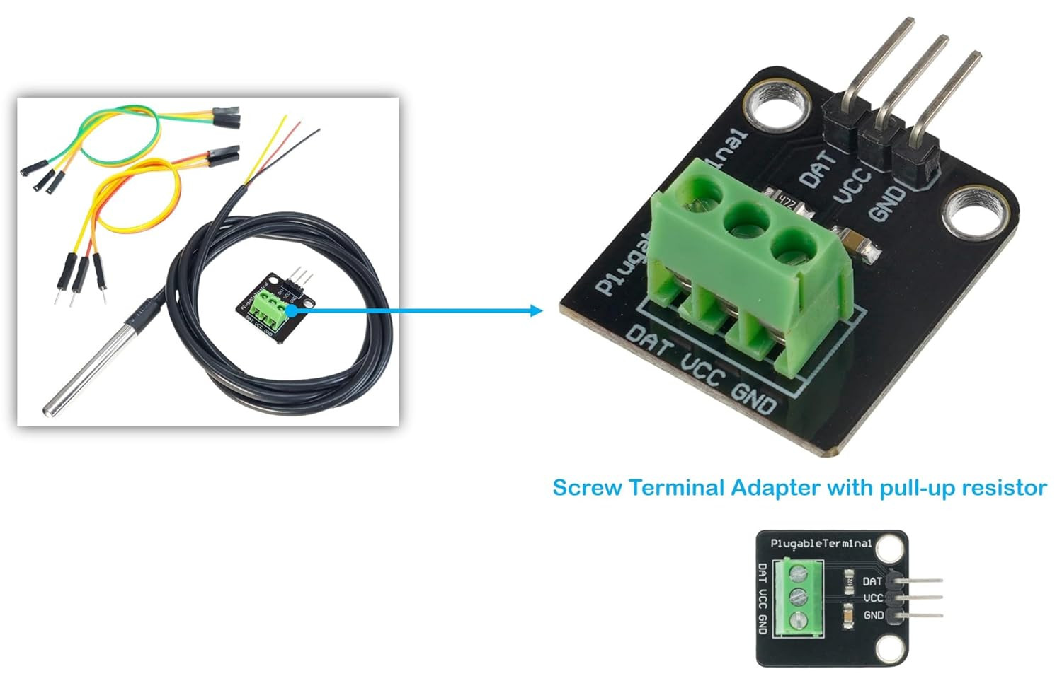 DS18B20 Temperature Sensor for Arduino, ESP32, ESP8266, Raspberry Pi, Waterproof