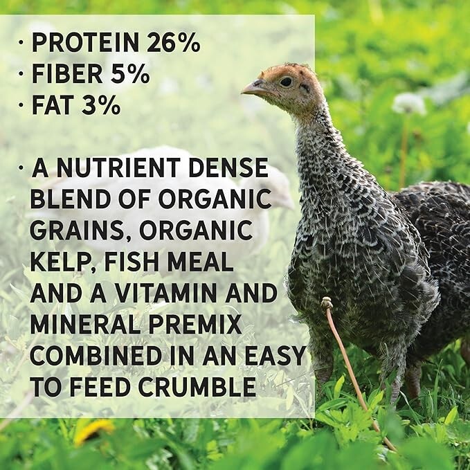 New Country Organics | Organic Gamebird Crumbles 35lb | Soy-Free | 26% Protein