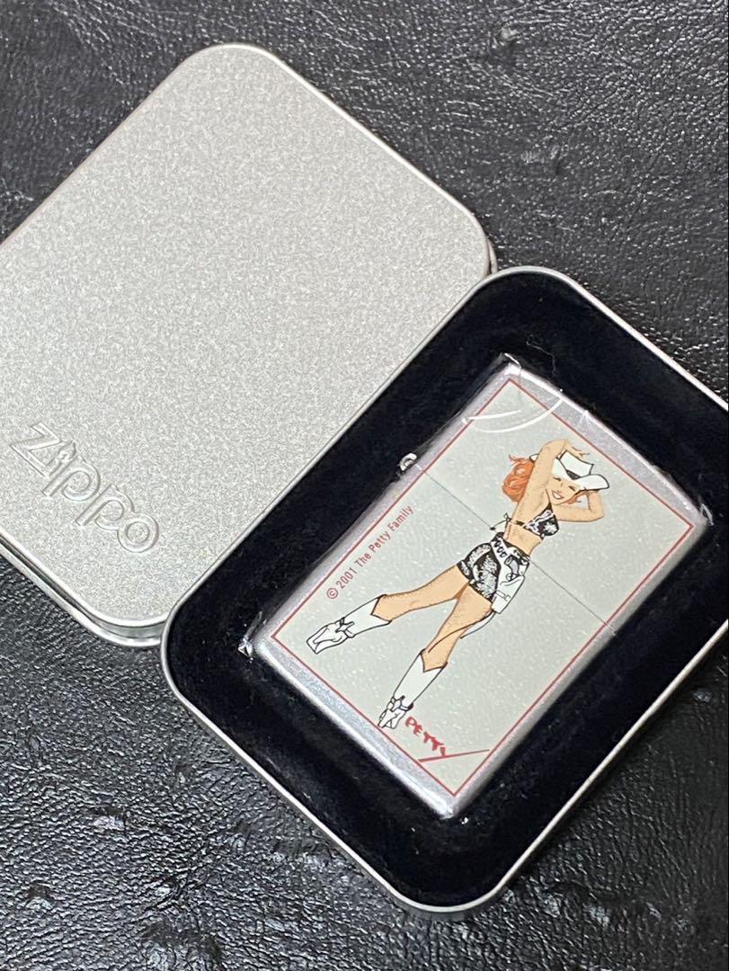 Zippo Petty Girl Vintage Silver Printed One Sided Processing Lighter Regular