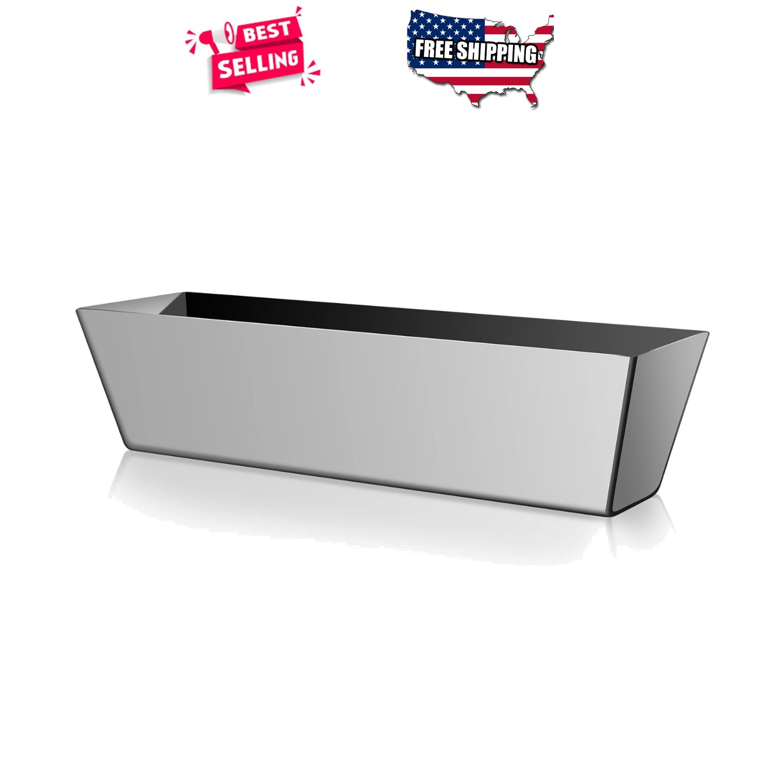 Drywall Mud Pan 12” Stainless Steel Tapered Sides Watertight Reinforced Tool