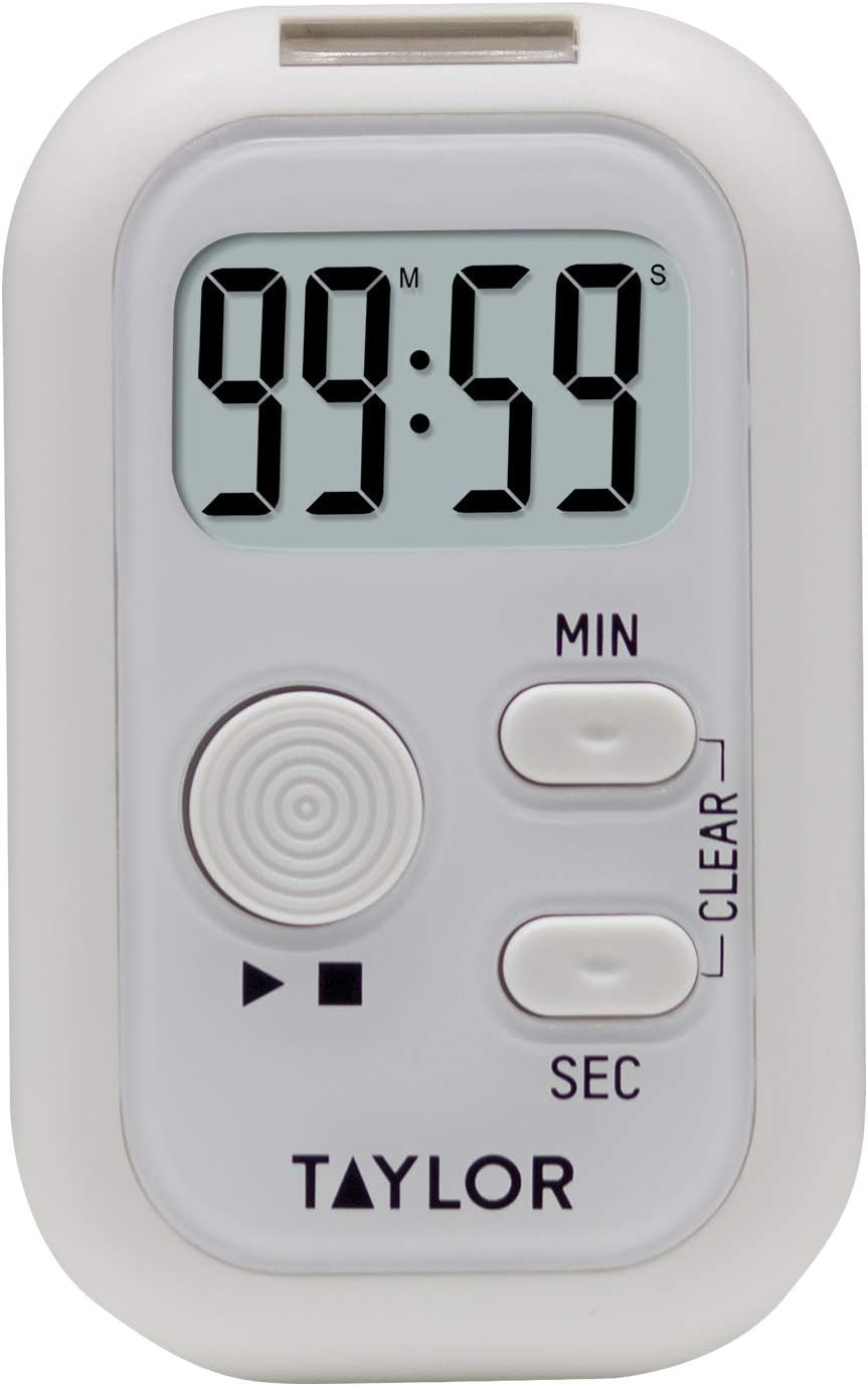 Multi-Alert (Sound, Light, Vibration) Digital Timer, Standard, White