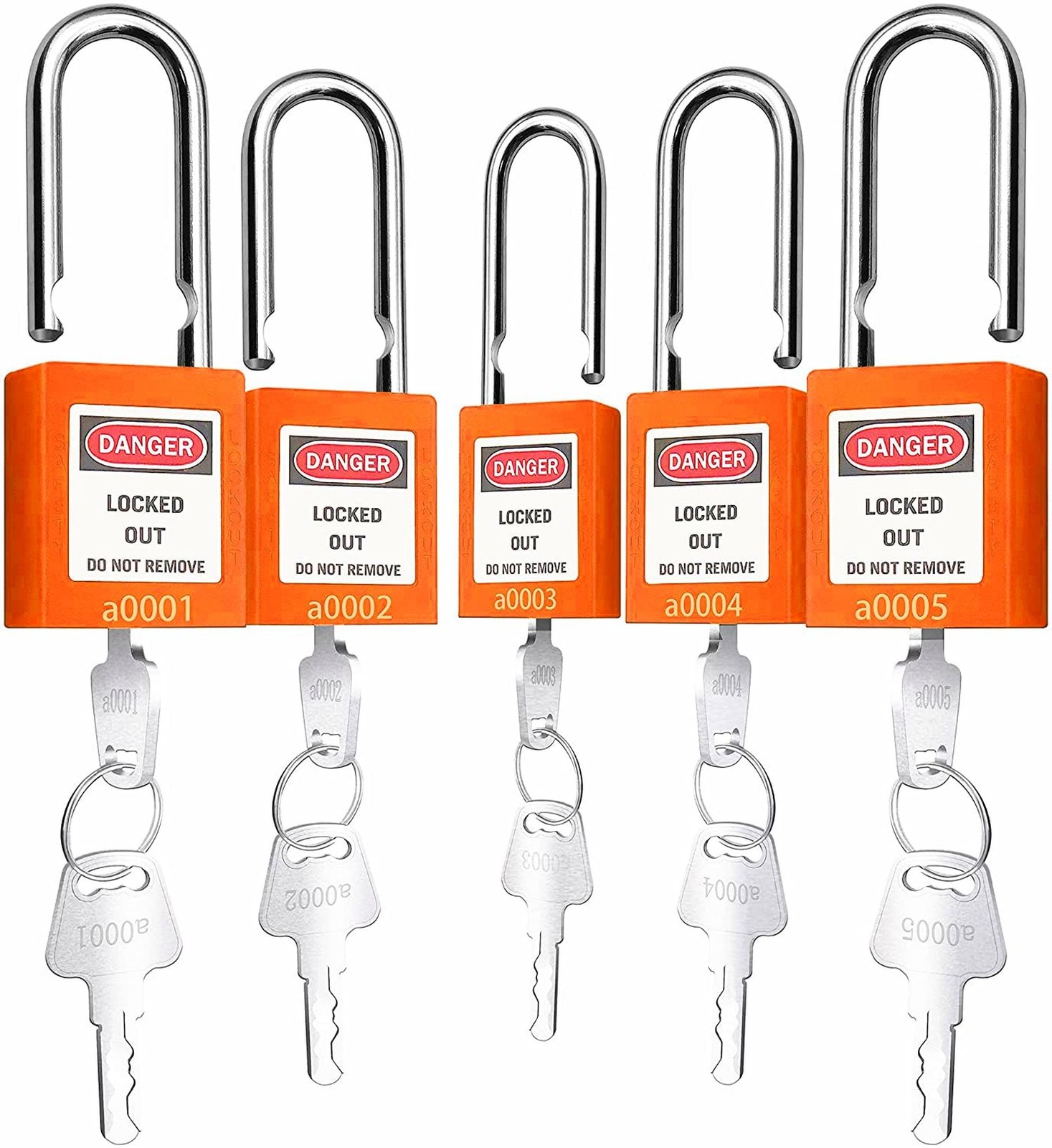 Lockout Tagout Lock - 5 Loto Safety Padlocks for Lock Out Tag Out Stations an...