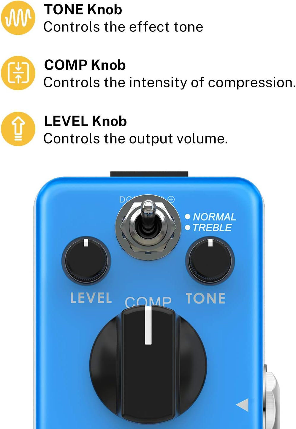 Donner Compressor Pedal, Ultimate Comp 2 Modes Compression Effect Pedal Pure Ana