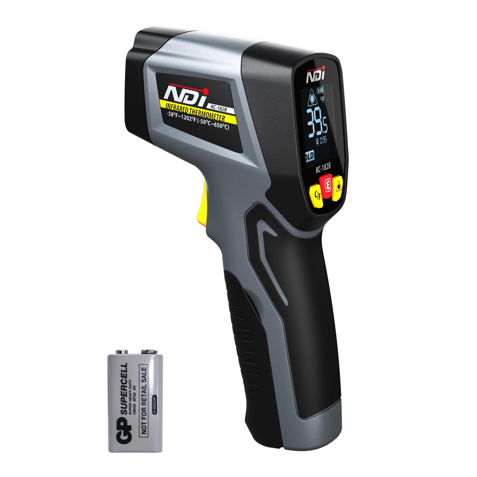 Thermometer Temperature -58℉～1202℉, Digital Laser Surface Temp Reader for Coo...