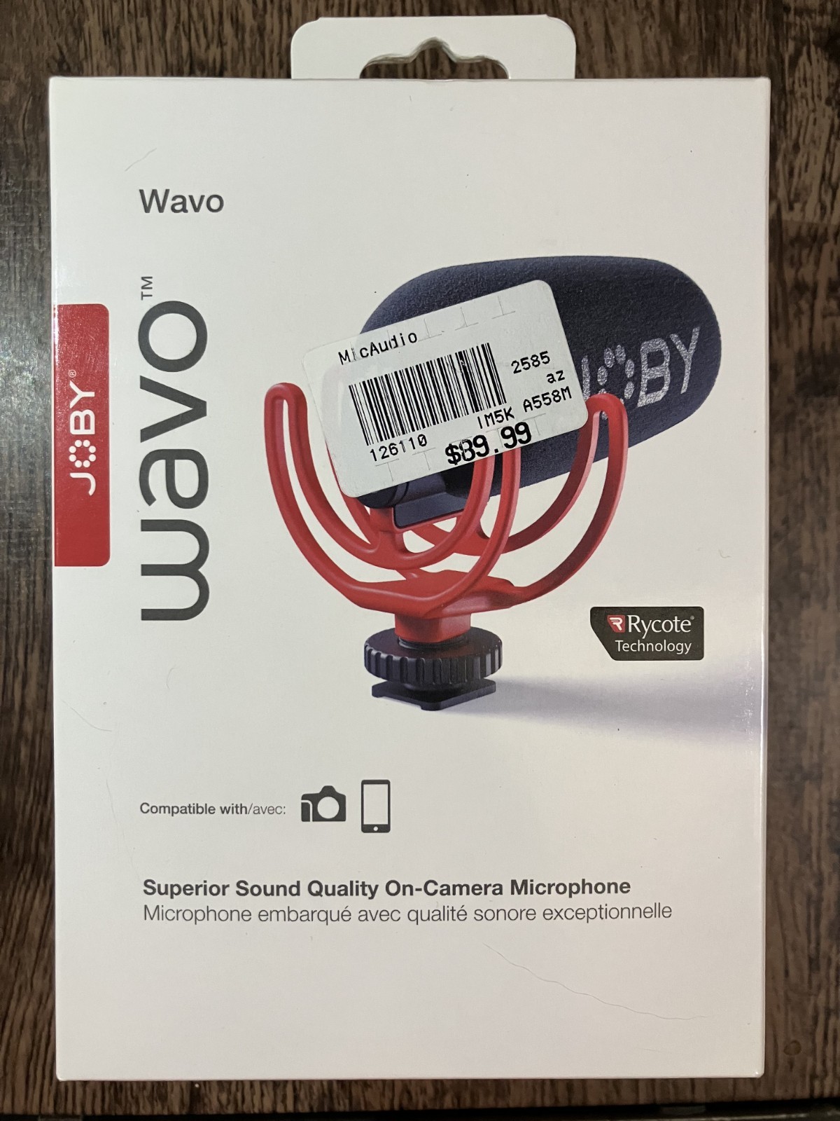JOBY Wavo On-Camera Vlogging Compact Microphone Super Cardioid JB01675-BWW DSLR