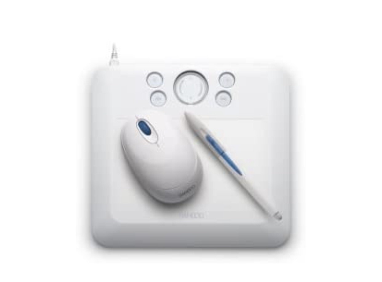 Bamboo Fun (Small) White Tablet with Pen, Mouse