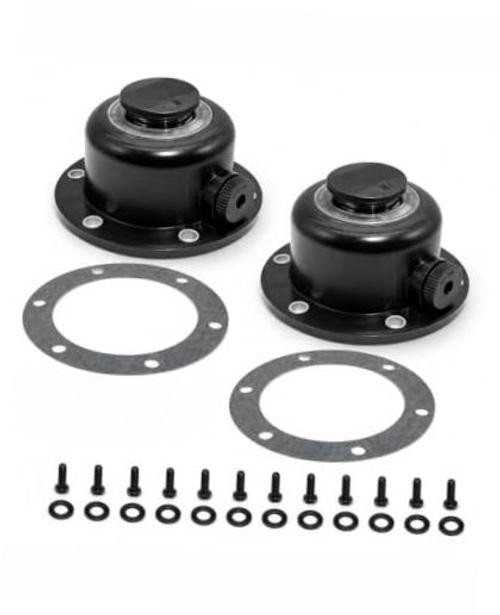 2 Pack Steer Axle Hub Caps, Black, 4.5 in, Replaces 343-4024 1612 1711 | Bolt