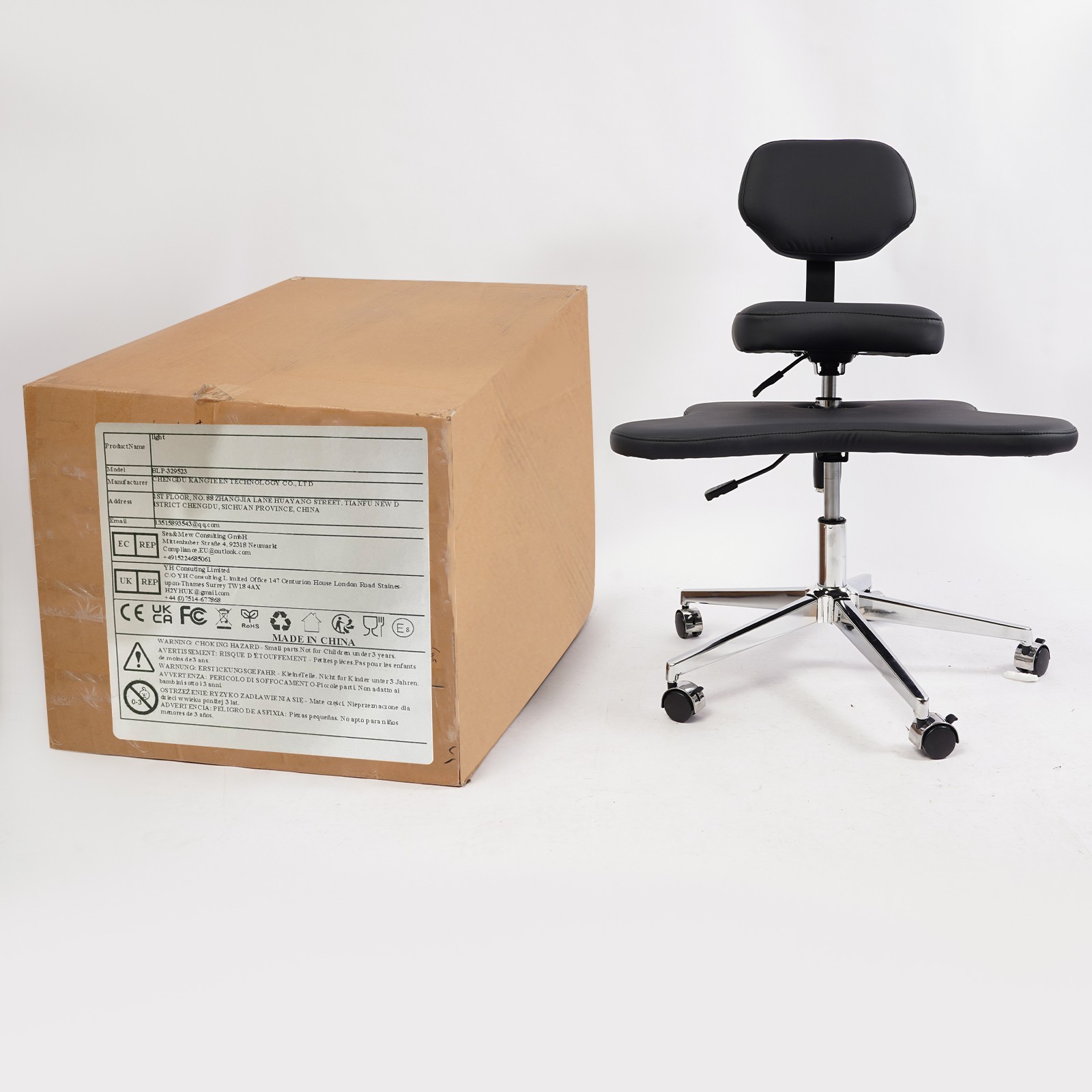 Cross-Legged Office Chair with Wheels �C Adjustable Meditation Criss Cross Seat