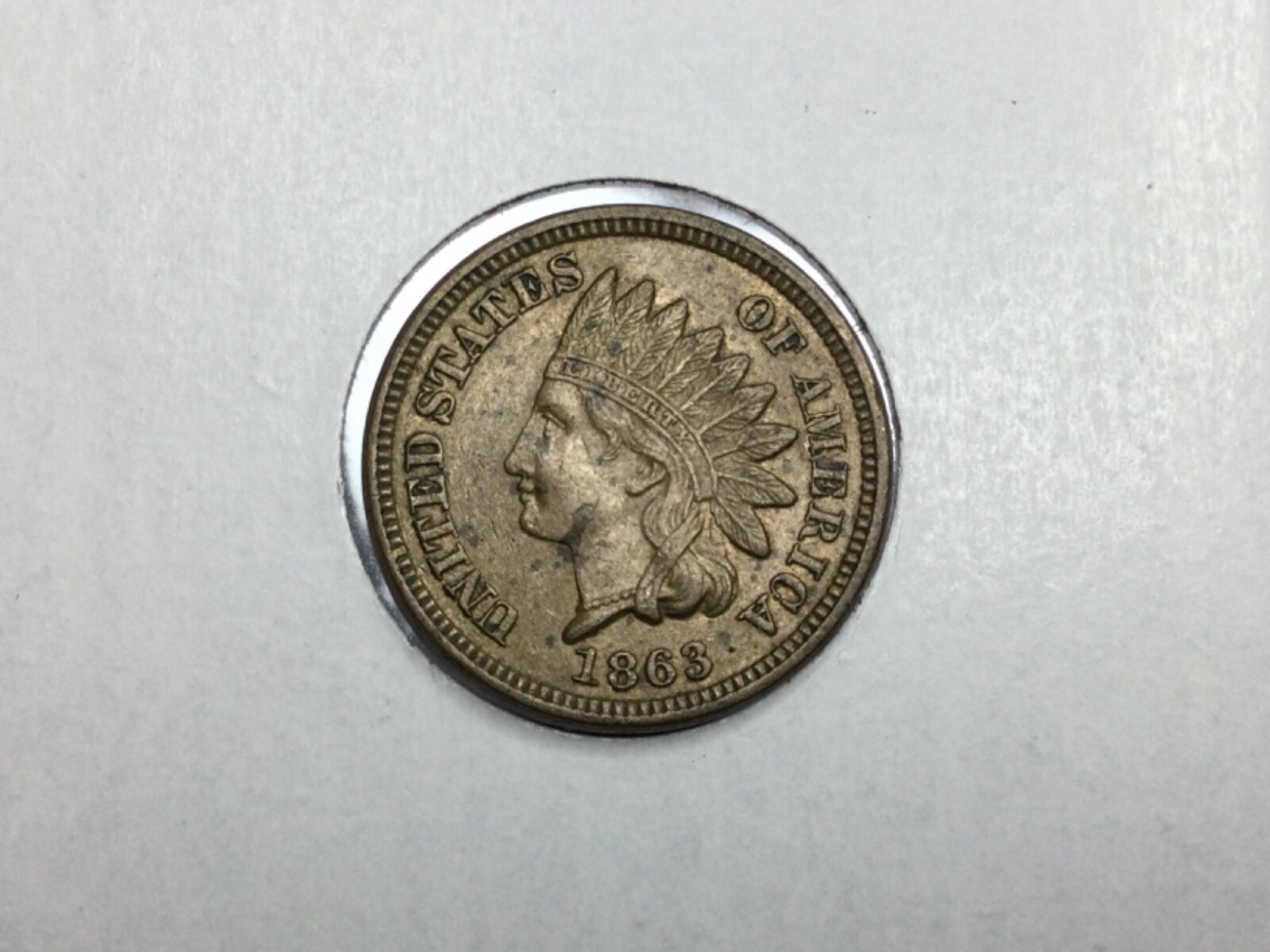 1863 Copper Nickel Cent in extremely fine/almost uncirculated