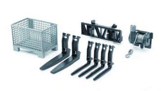 Bruder 02318 Front loader Accessory: Box Pallet, Winch and Forklift